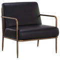 Sedia Lathan in pelle, Nero Carbone