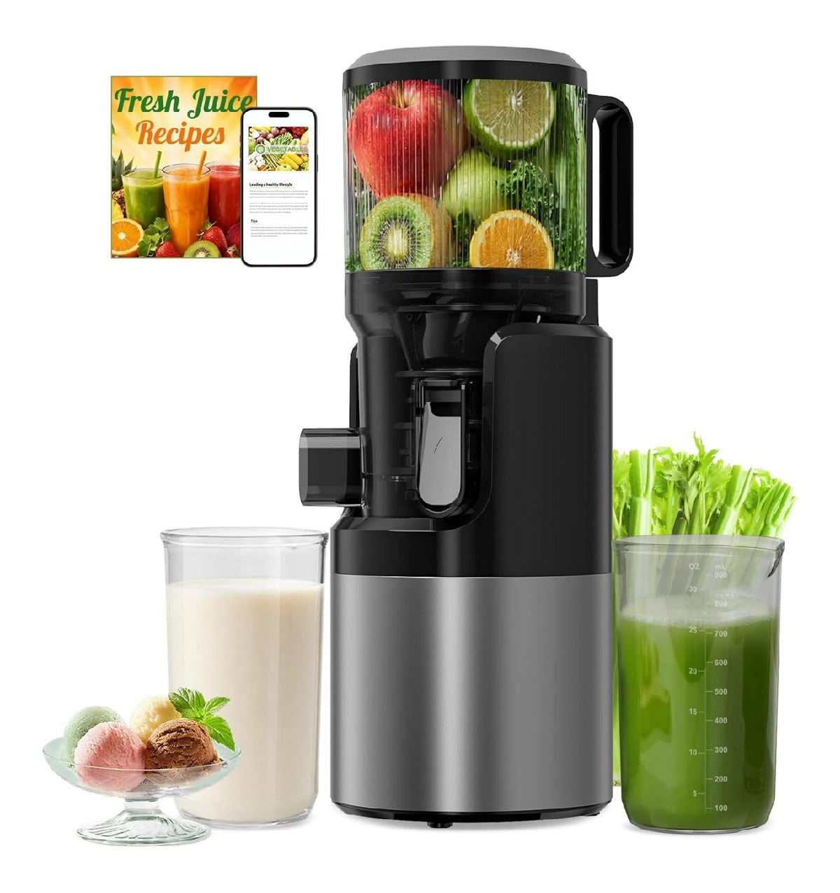 Estrattore di succo a freddo con capacit¨¤ 1 litri e potenza 400 watt e lavabile in lavastoviglie
