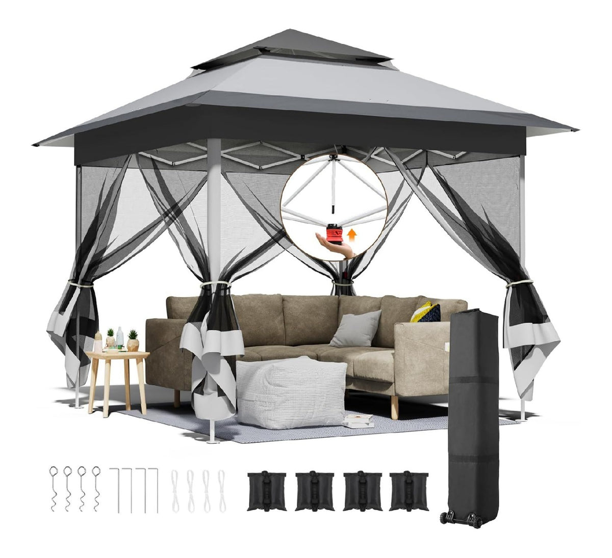 Gazebo pop-up chiusura centrale Tende per eventi e tendoni 3 m
