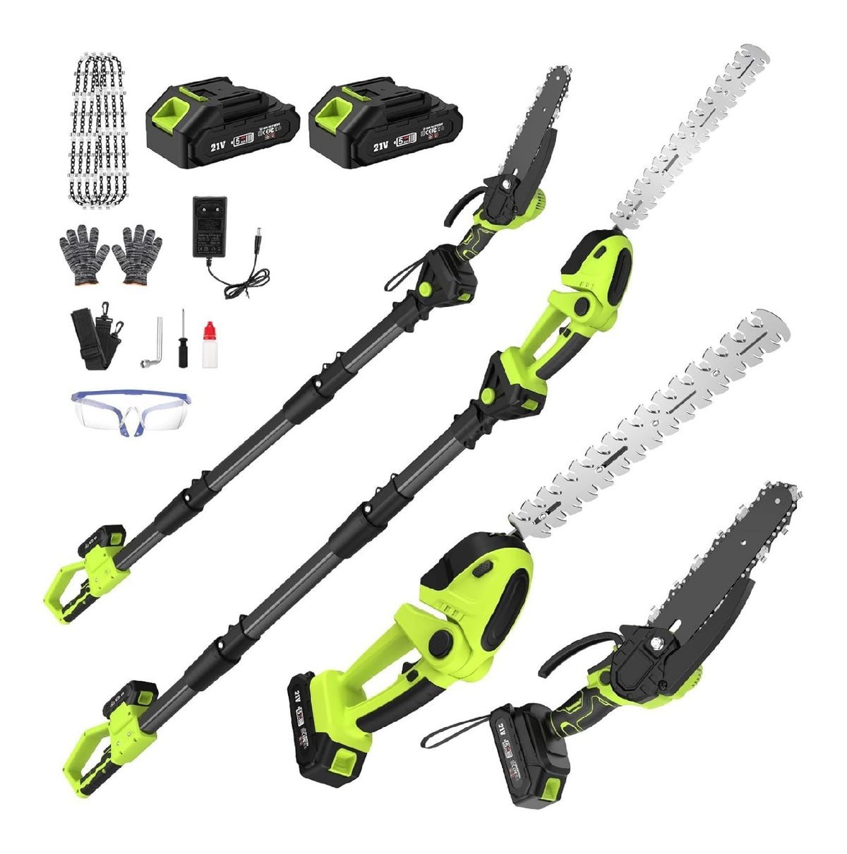 Tagliasiepi 140 cm 190 cm con Set Multifunzione Professionale Combina