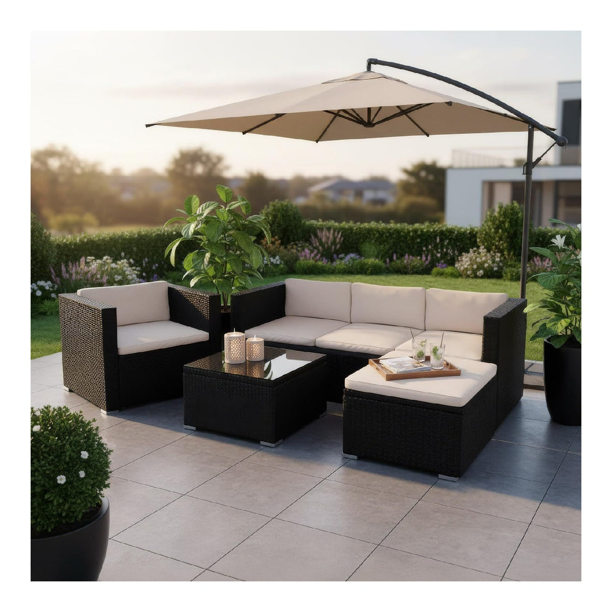 Divani 5 cm 37 cm con Set Elegante lounge giardino