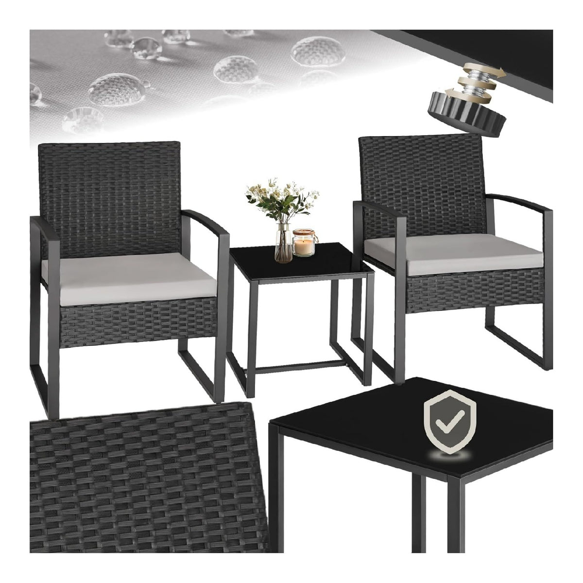 salottino Granada trasforma ogni per giardino, Set da conversazioni 120 kg 25 kg