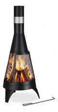 Stabile stufa esterno nera Caminetti 47 cm 120 x 47 cm