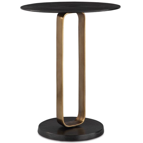 Tavolo decorativo Aperture, Ottone/Nero