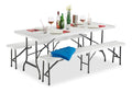 Panche con pezzi set tavolo esterno
