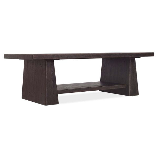 Tavolino cocktail rettangolare legno fluttuante, Legno Bruciato