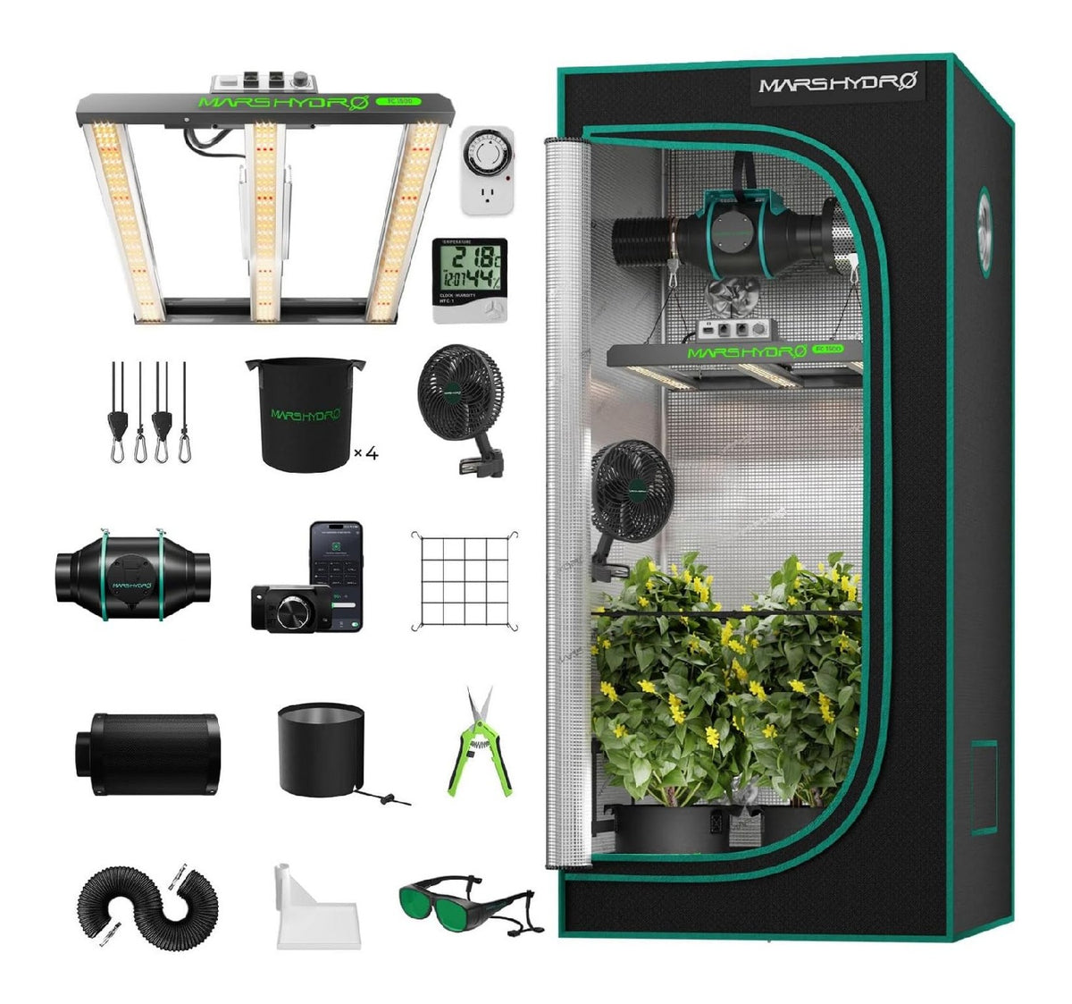 Nuovo sistema ventilazione intelligente per giardino, Tende idroponiche 7,6 m 80x80x160cm