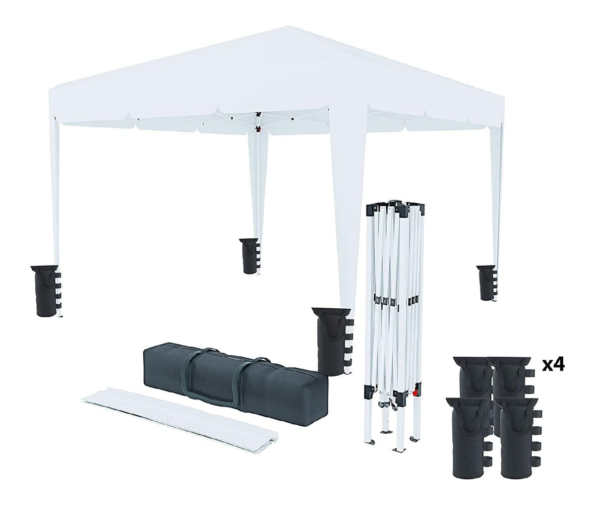 Gazebo 25 mm con RAPIDA sistema pieghevole pratico