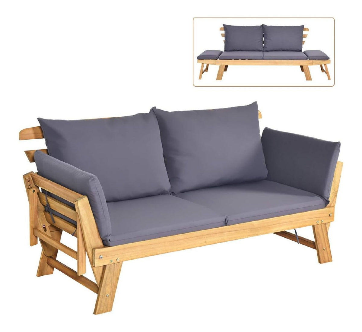 Divani Telaio Legno Massiccio Acacia