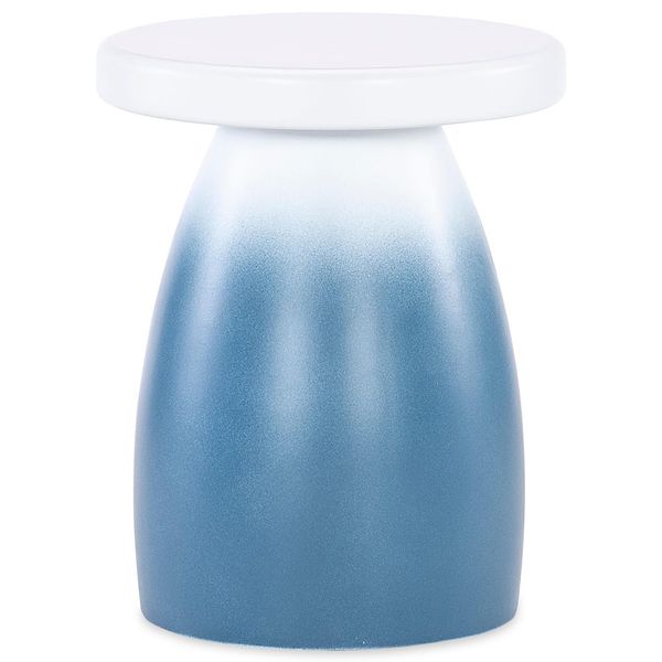 Tavolino d'angolo Ocean, Blu/Bianco
