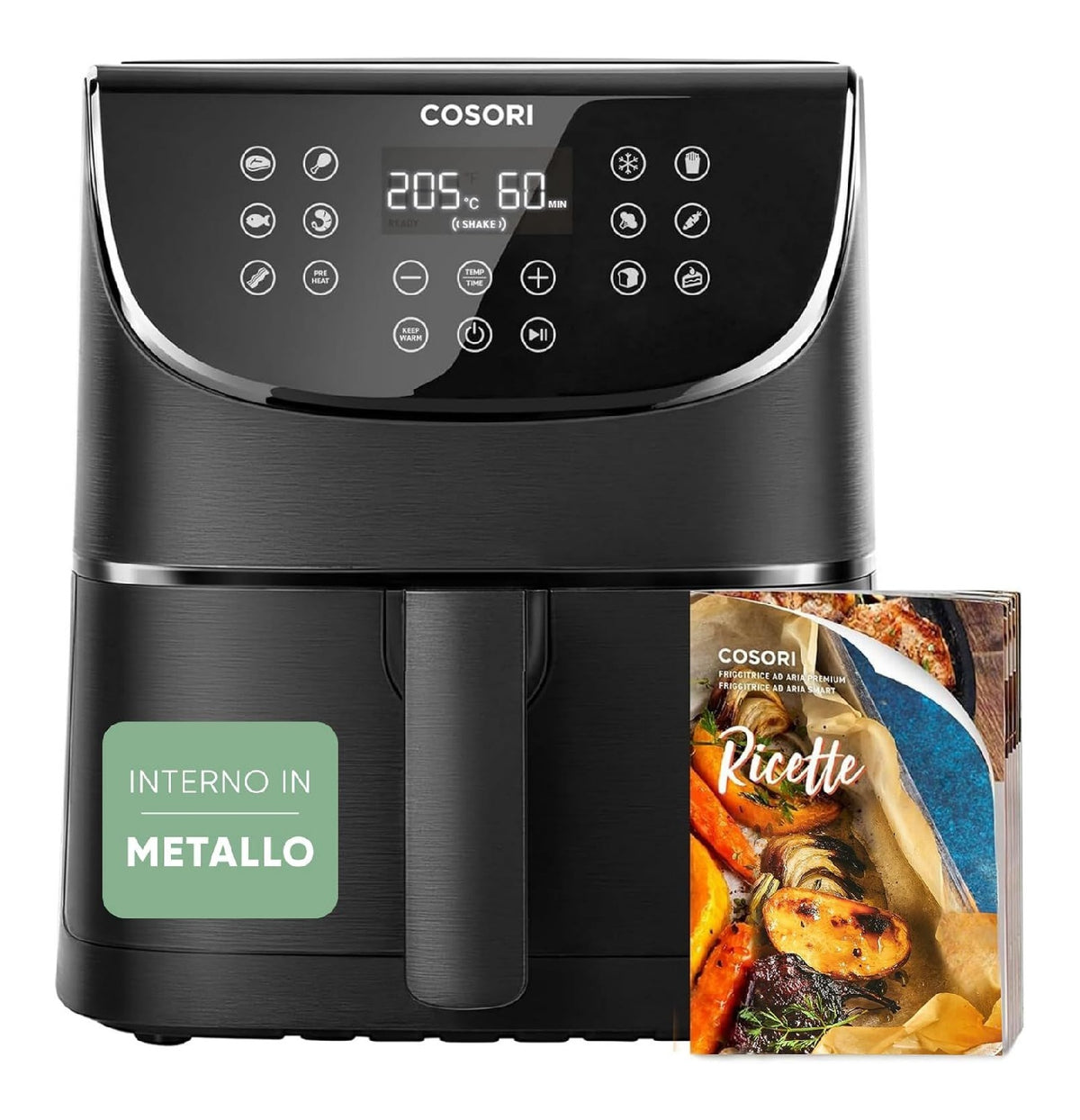 Cuocitore ad aria con capacit¨¤ 5 litri e potenza 1700 watt e lavabile in lavastoviglie
