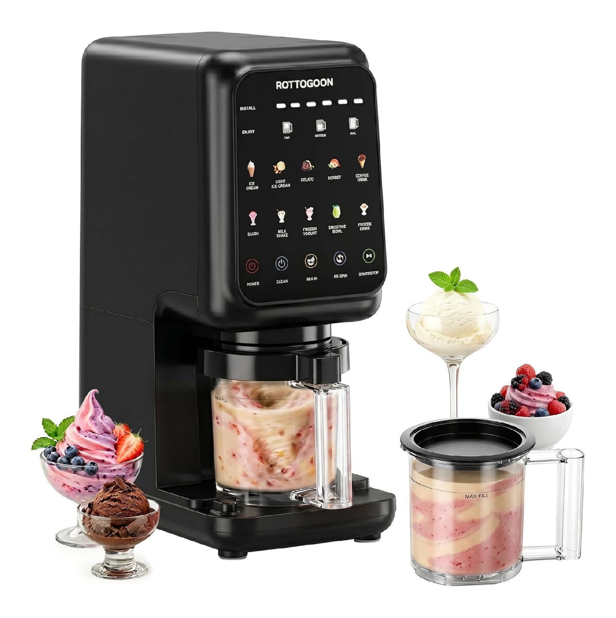 Display digitale gelatiera elettrica color crema