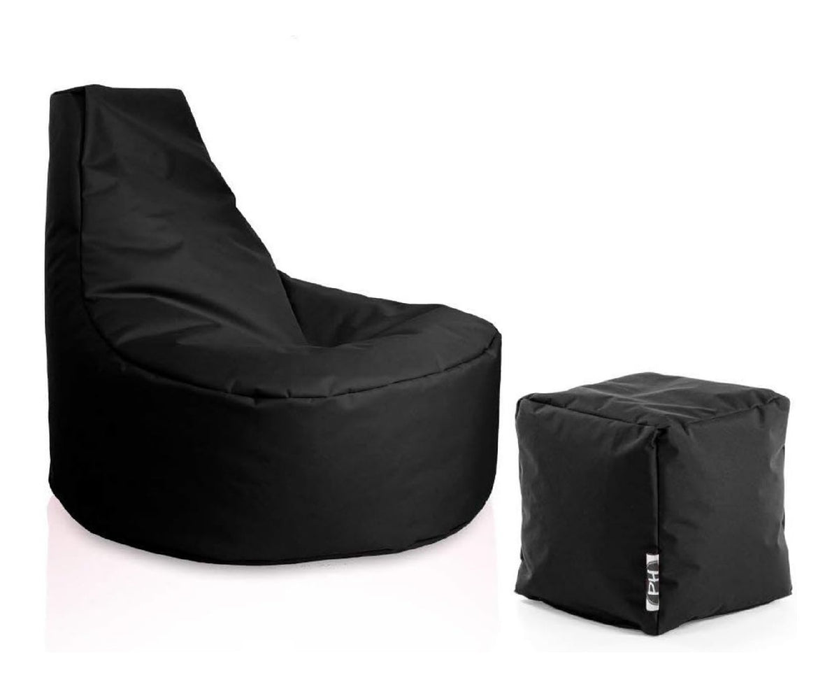 Due opzioni misura sgabello Sedie beanbag 75 cm 30 cm