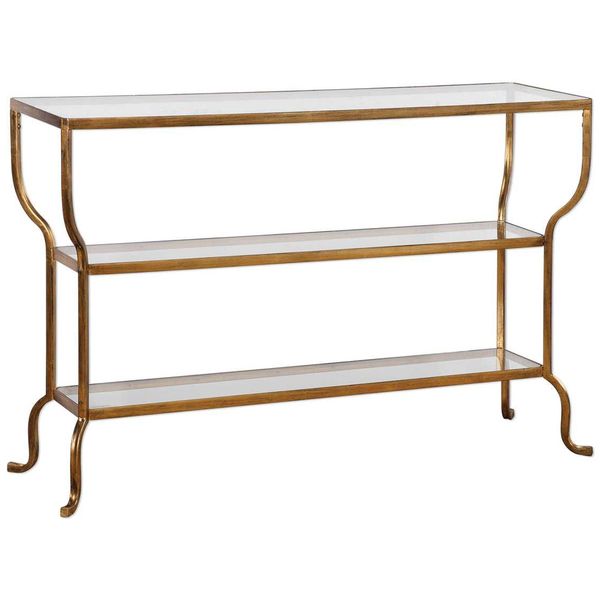 Tavolo consolle Deline finitura oro antico