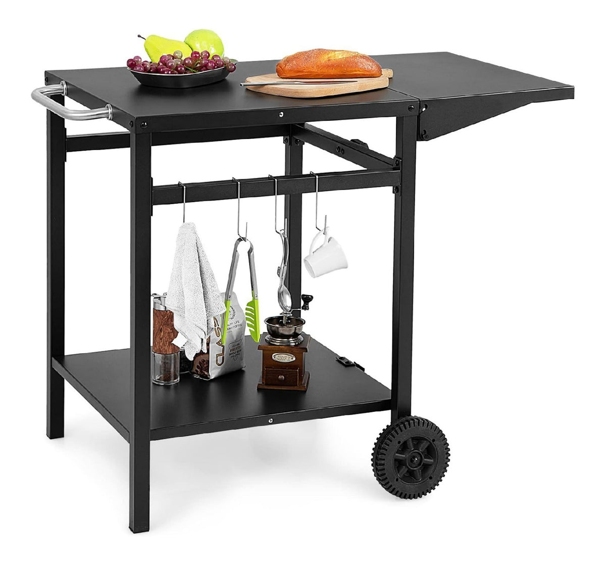 Tavolo Funzionale Grigliate Questo per giardino, Carrelli 75,5 cm