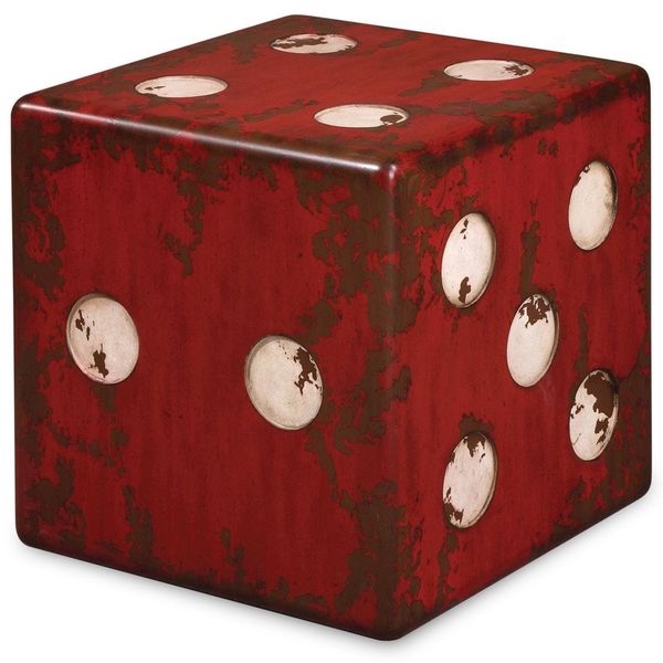 Tavolo decorativo Dice, Rosso Bruciato