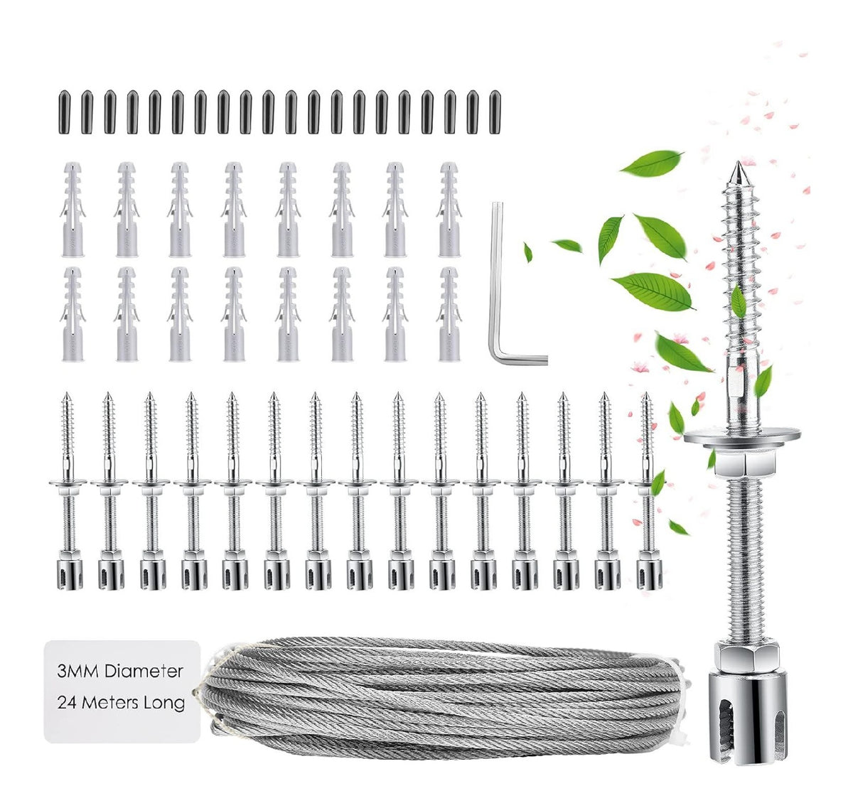 Gabbie e supporti per piante per uso esterno Strumenti accessori set contiene 12 m 3 mm