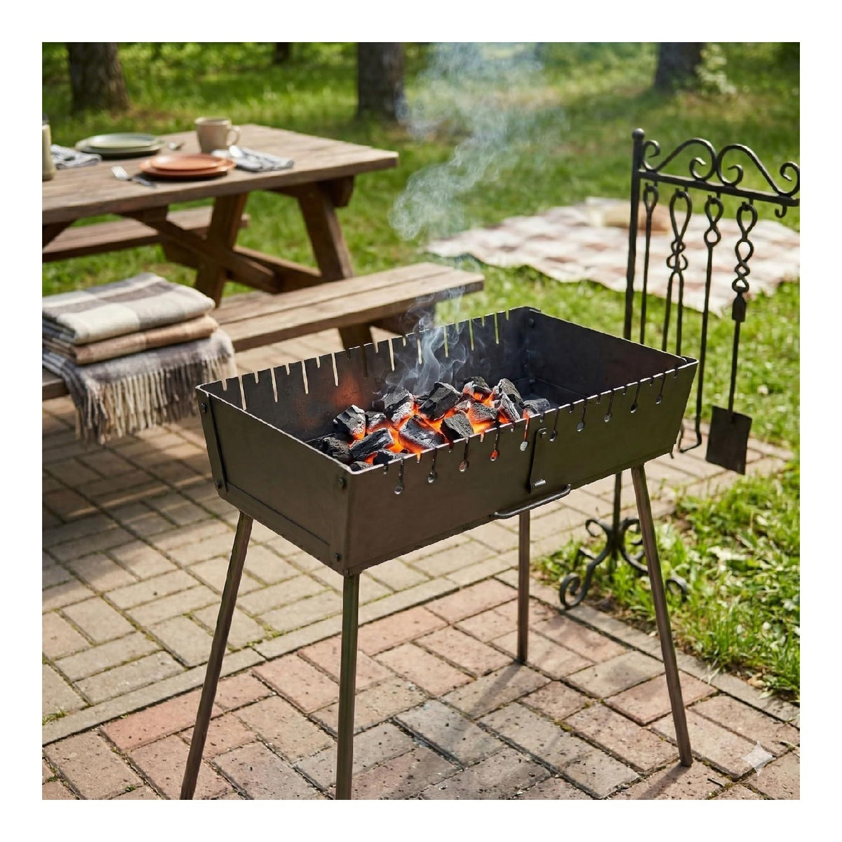 Barbecue a pellet per uso esterno Acciaio grezzo massiccio griglia 3 mm