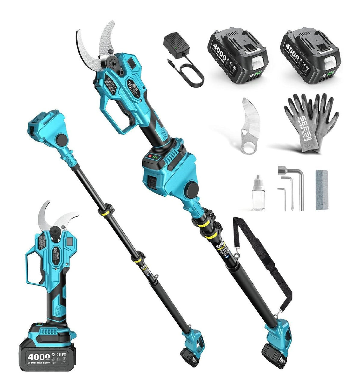Seghe potatrici per uso esterno elettrico asta allungabile passa 40 mm 4,0 Ah