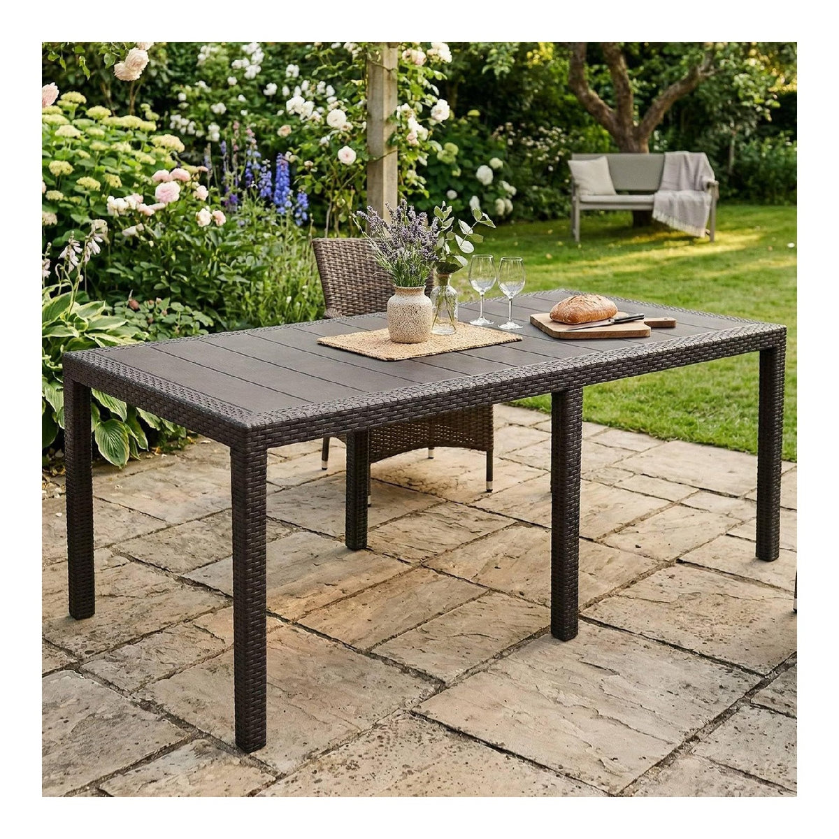 TAVOLO ESTERNO Ripiano rettangolare per giardino, Tavoli standard 70 cm