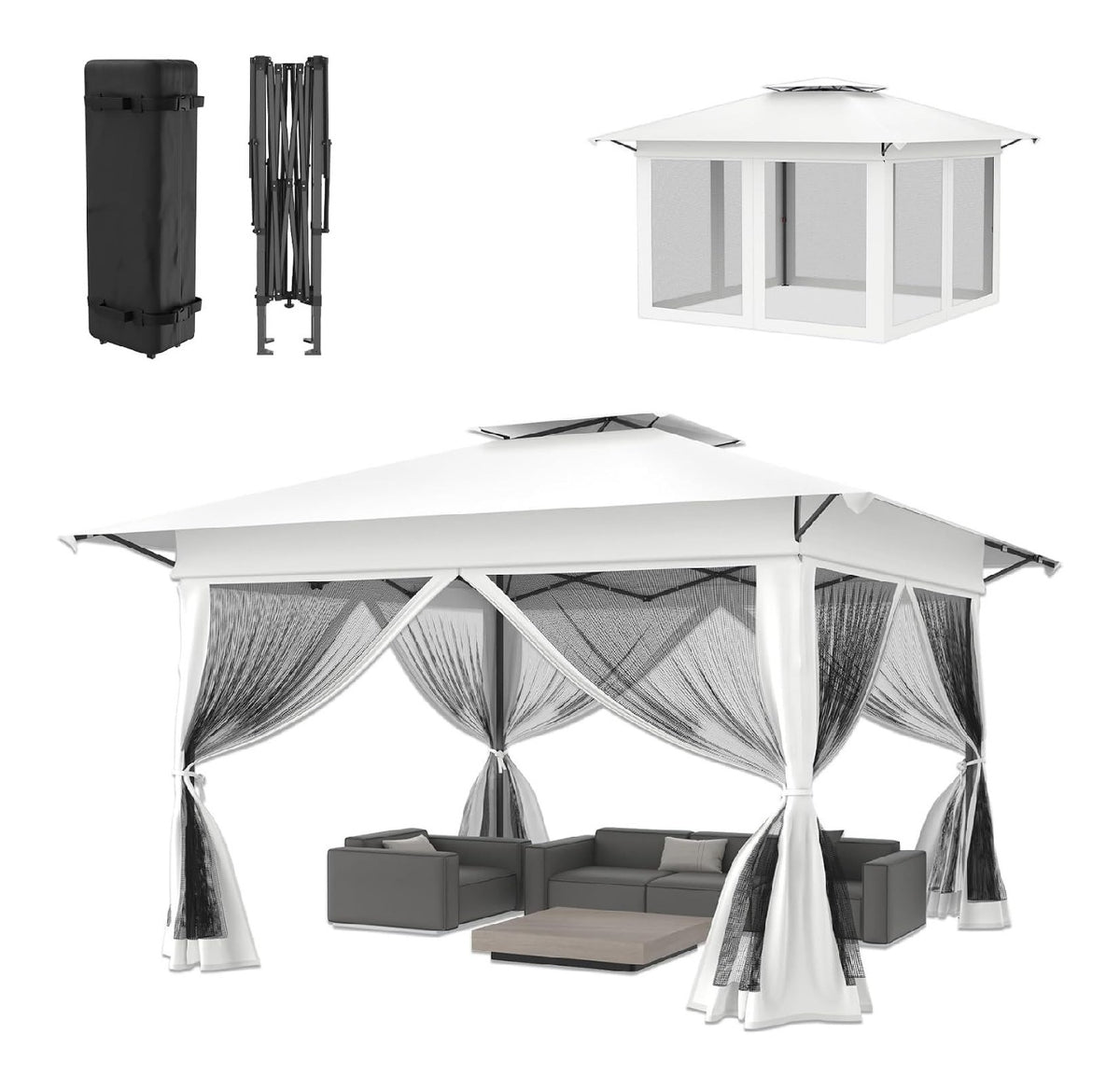 Gazebo pieghevole flessibile questo per giardino, Tende per eventi e tendoni 4 m 30 mm